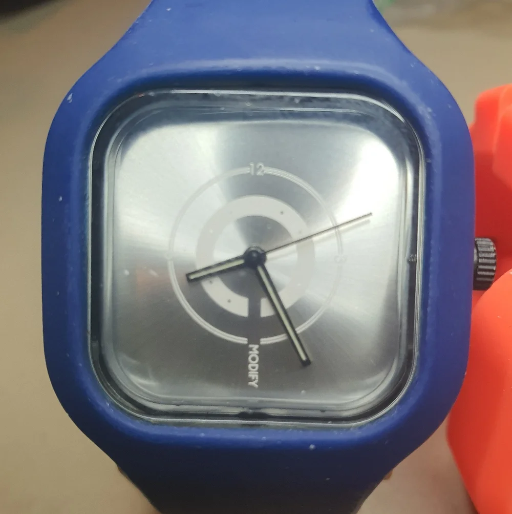 10/$20 Modify Blue/Silver Silicone Unisex Watch w/Extra Band